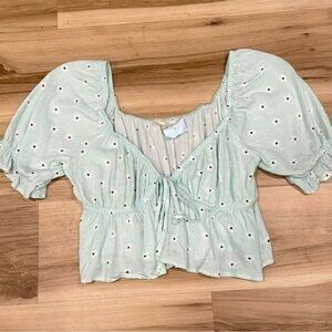 Pacsun LA Hearts Tie Front Woven Top Floral Women’s Small
